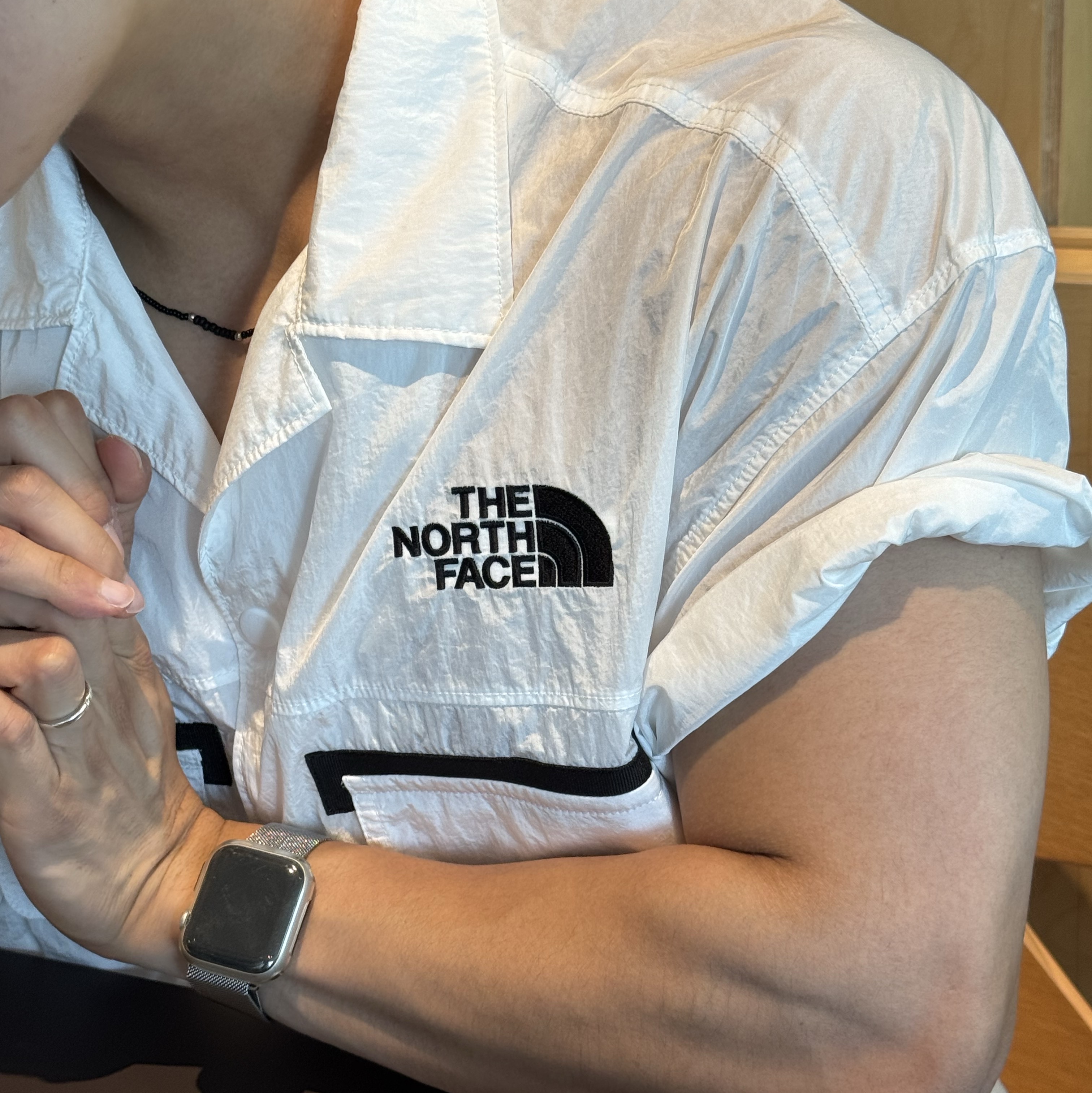 The North Face Sheldon Jacket White - 25SS 착용 스타일 - 4
