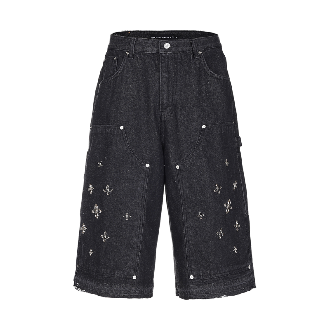 25HSPT03 Surgery Clover Carpenter Bermuda Pants Black