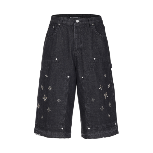 25HSPT03 Surgery Clover Carpenter Bermuda Pants Black