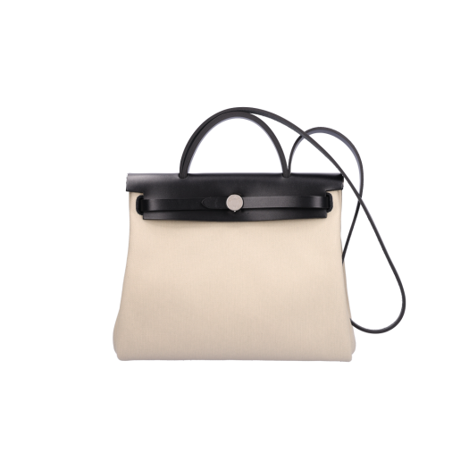 IT68JHT9U7ST Hermes Herbag Zip 31 Bag Canvas Beton Noir B Engraving