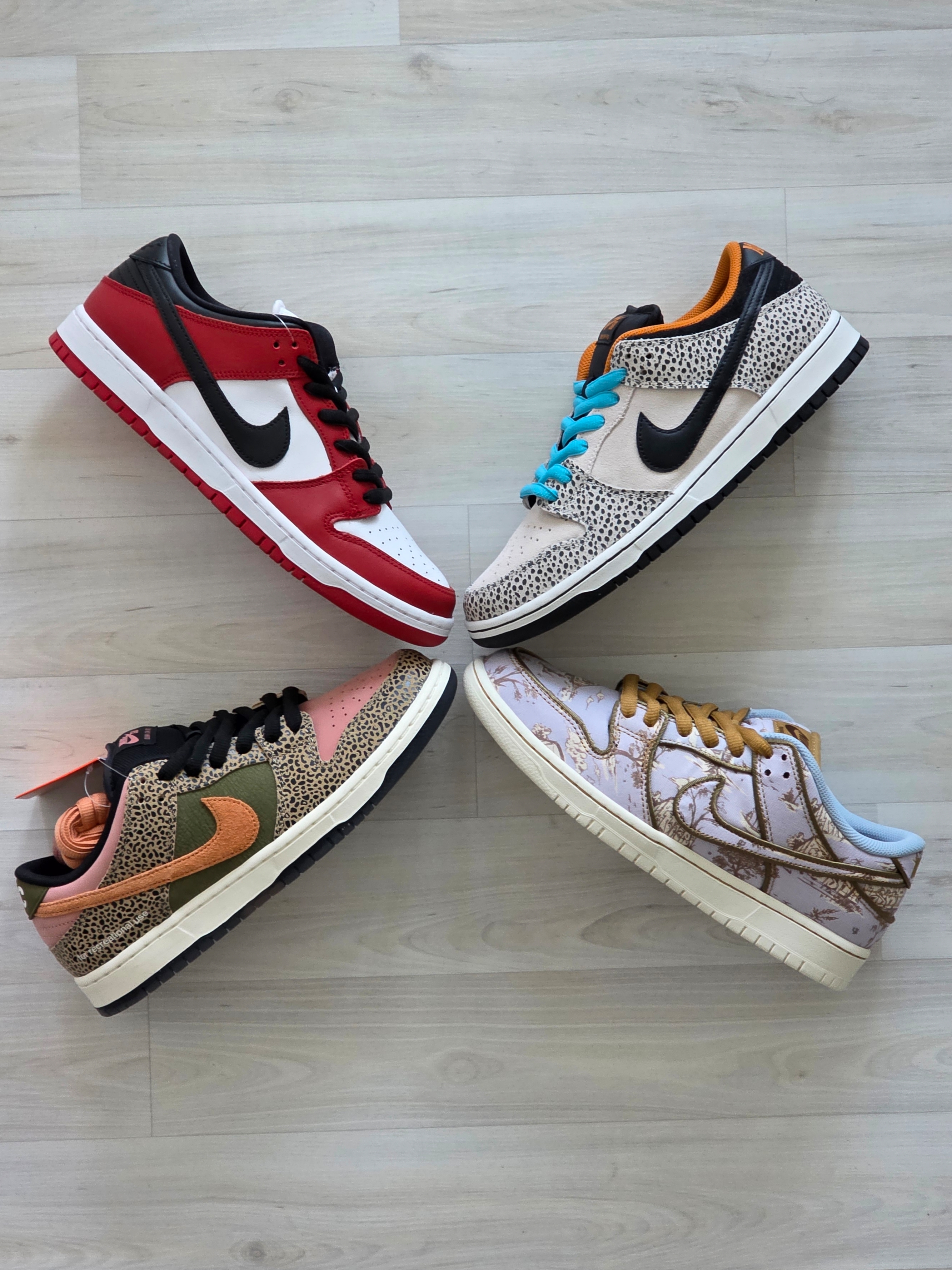 Nike x Arts-Rec Skateshop SB Dunk Low Pro Rust Pink and Rough Green, Nike SB Dunk Low Pro Electric Phantom and Black 착용 스타일 - 10