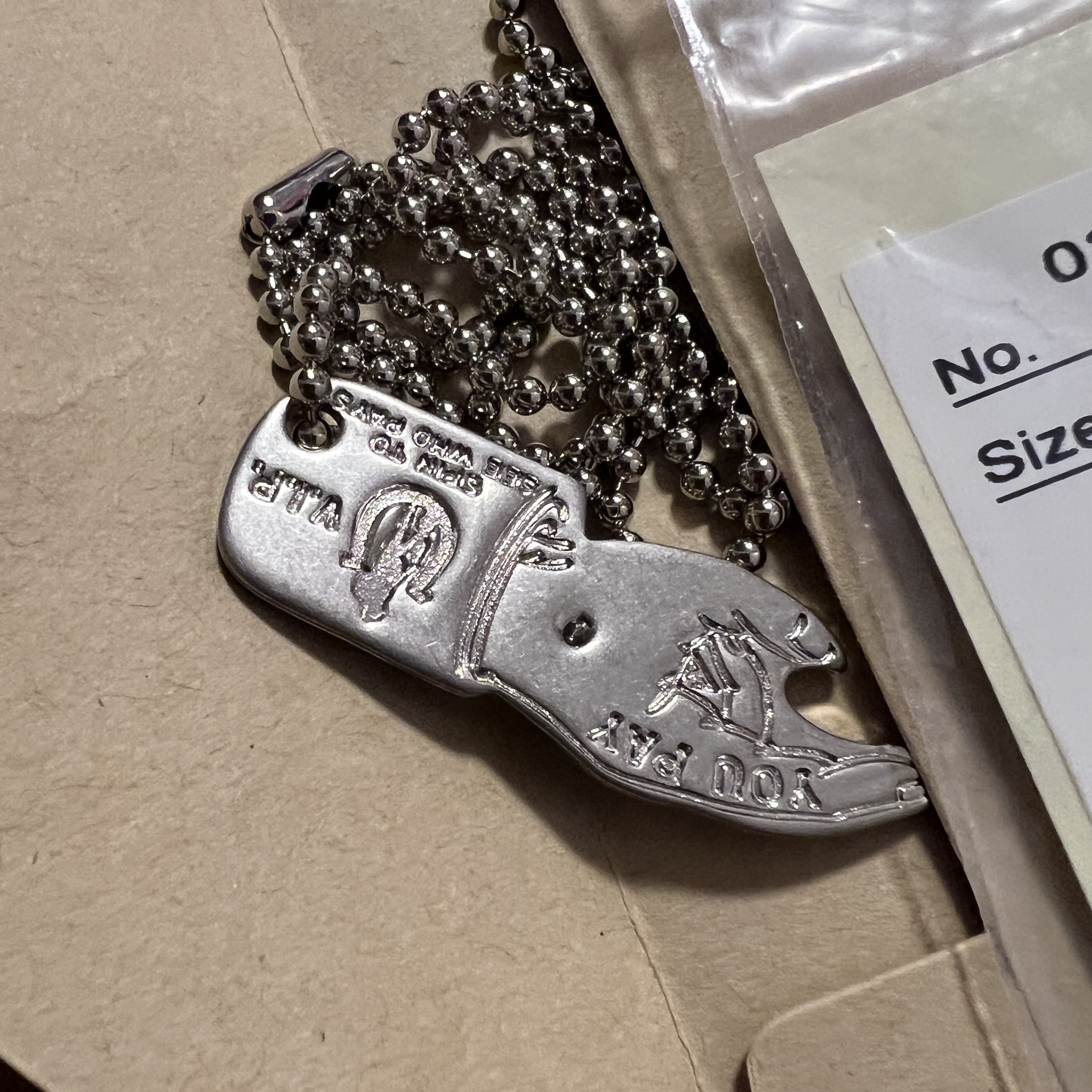 Hysteric Glamour You Pay Necklace Silver 착용 스타일