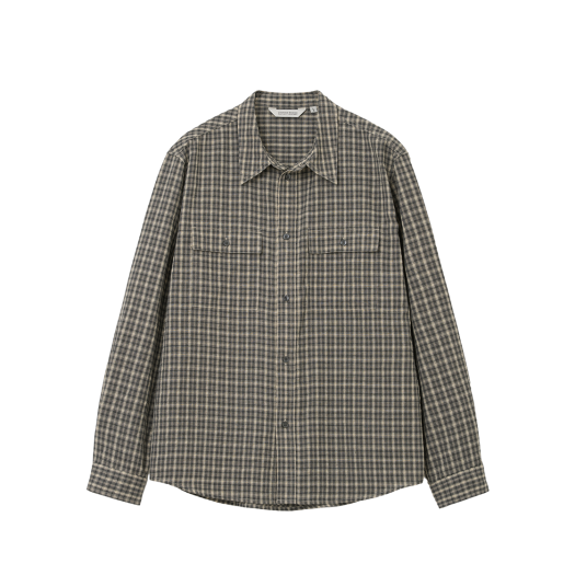 UB2578SH088MBB Uniform Bridge Vintage Check Pocket Shirt Black