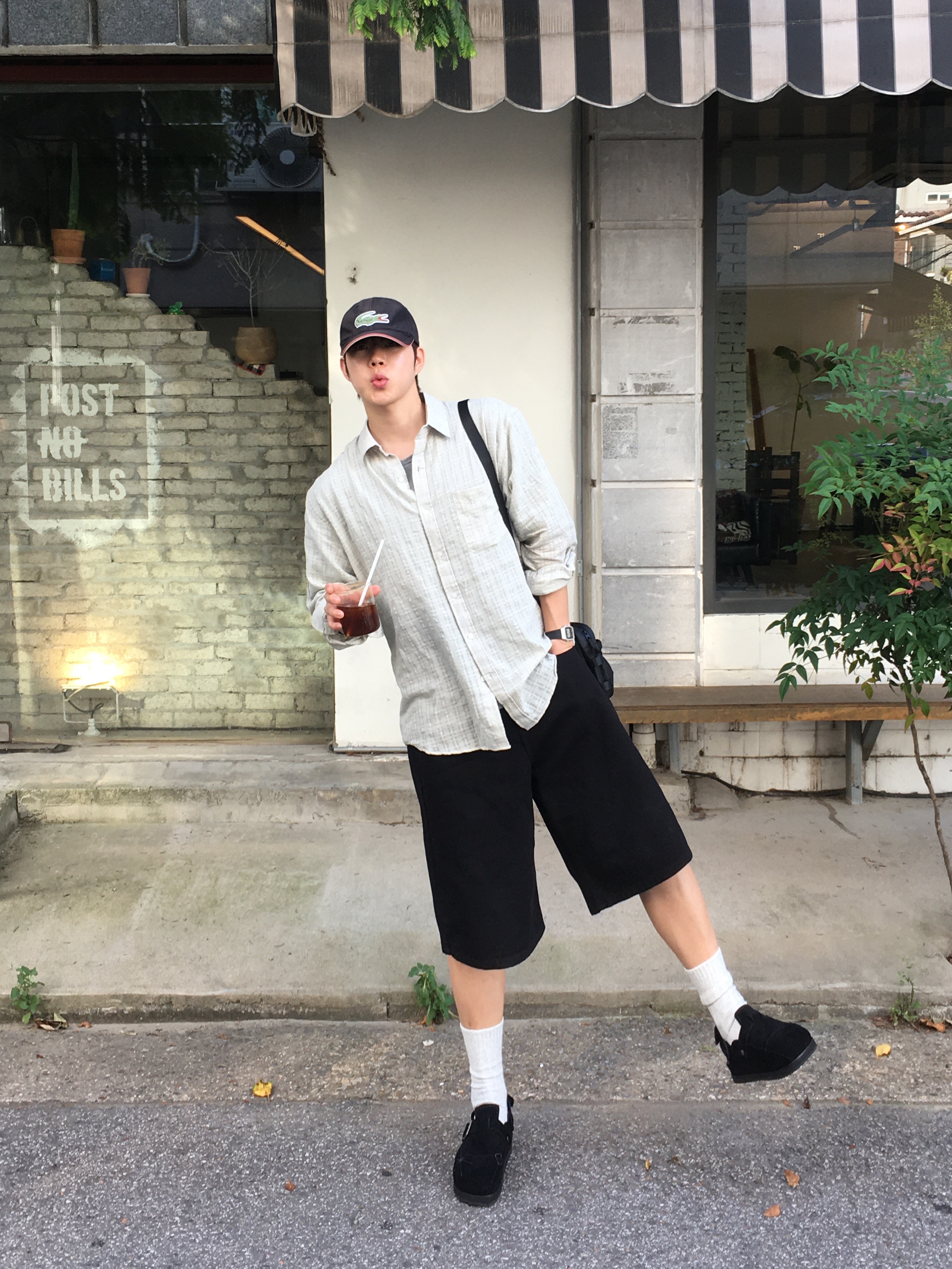[프리오더] Polyteru Sliders Shoes Black, Casio F-91WM-7 착용 스타일 - 3