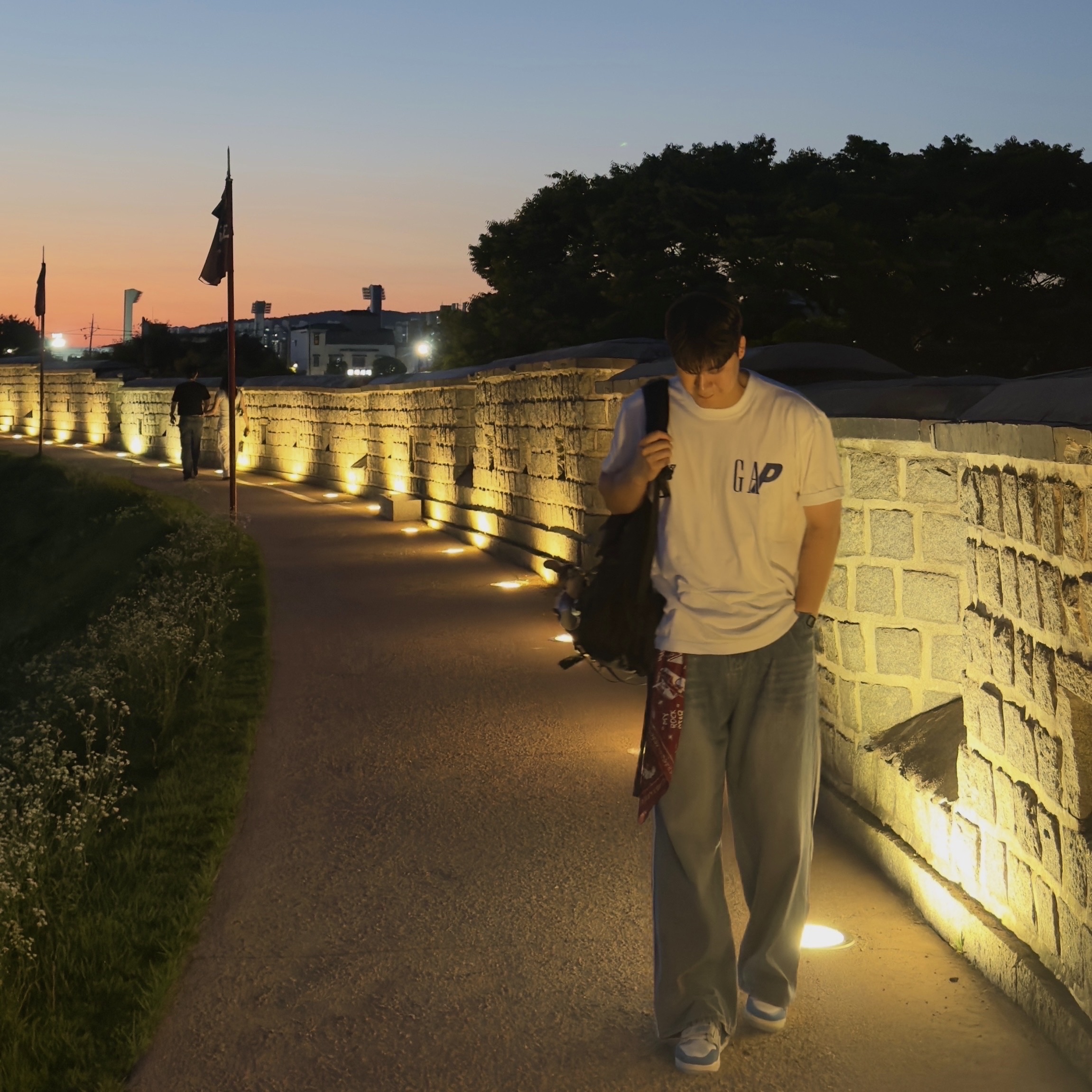 Casio A-158WA-1, Palace x Gap T-Shirt White - 24SS 착용 스타일