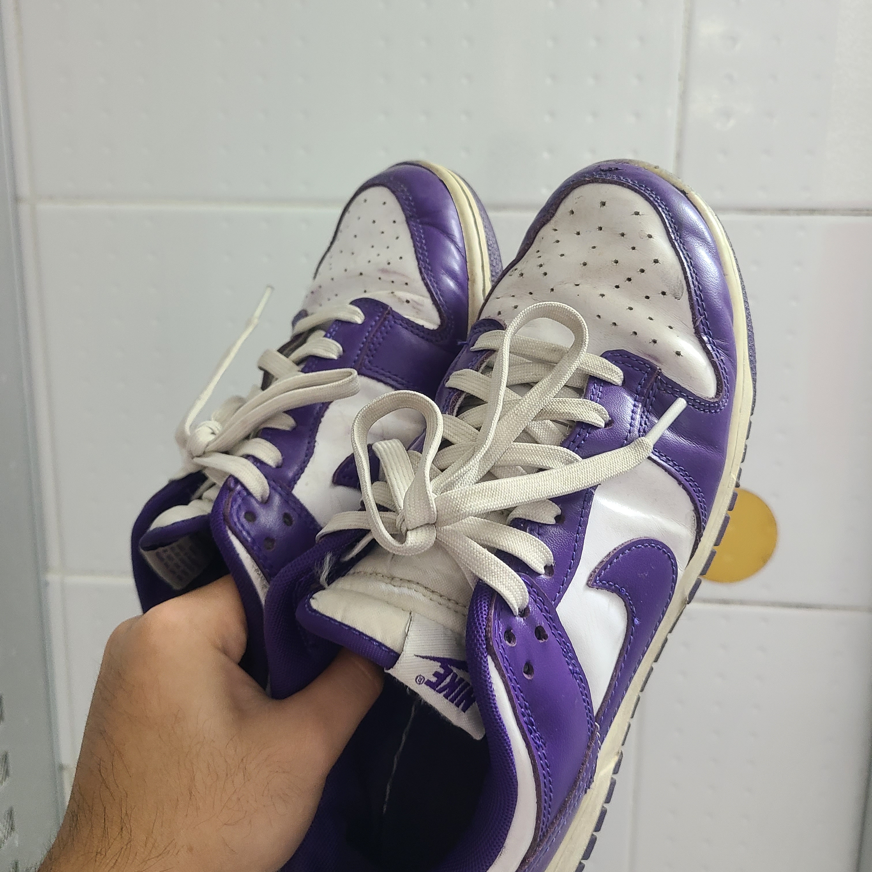 Nike Dunk Low Retro Championship Court Purple 착용 스타일