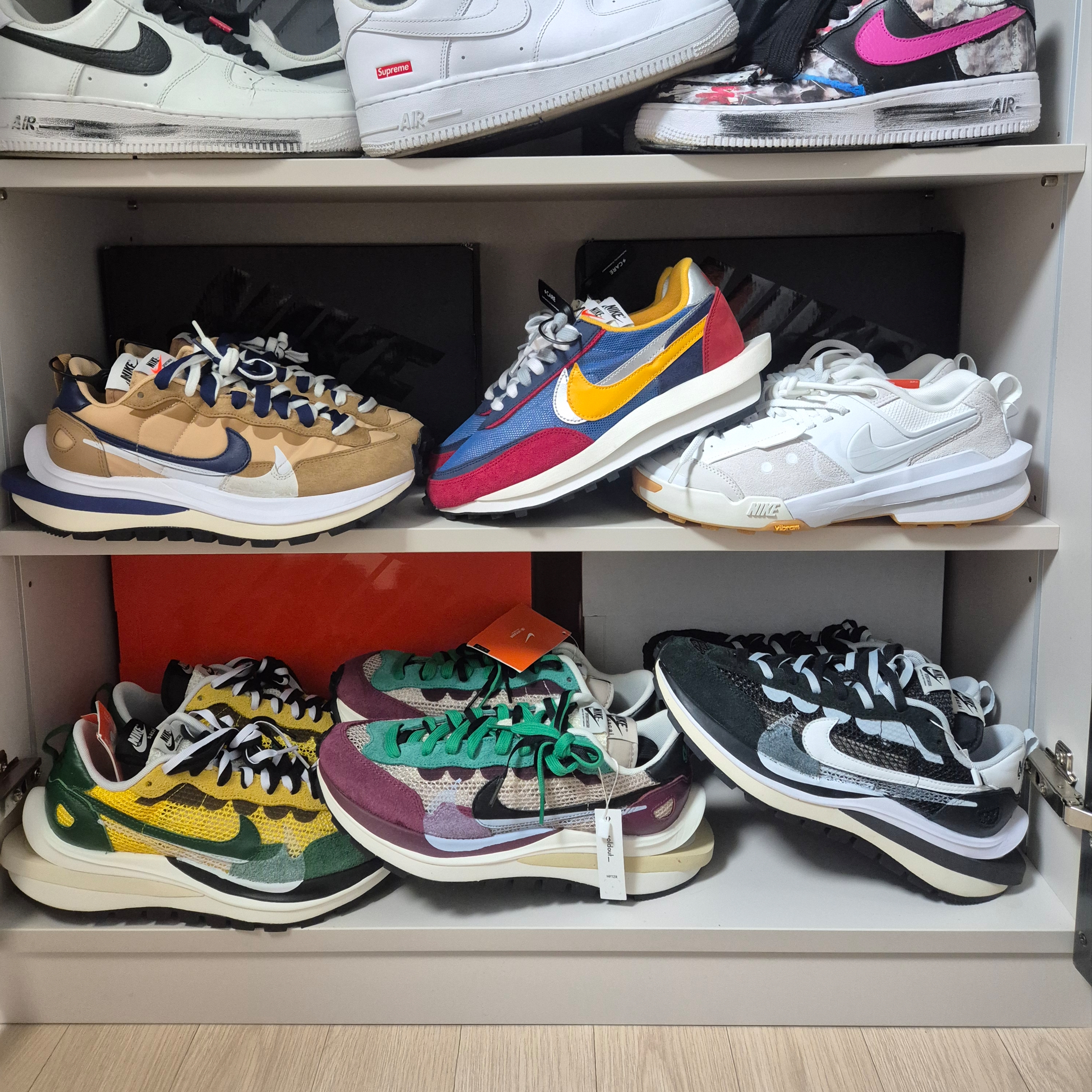 Nike x Sacai VaporWaffle Sesame and Blue Void, Nike x Sacai VaporWaffle Black White 착용 스타일 - 6