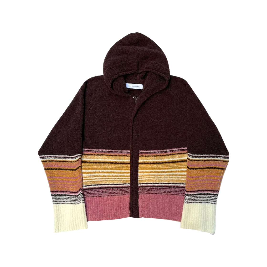 키코 코스타디노브 케트라 후드 마룬 로즈 스트라이프(Kiko Kostadinov Ketra Hoodie Maroon Rose Stripes)