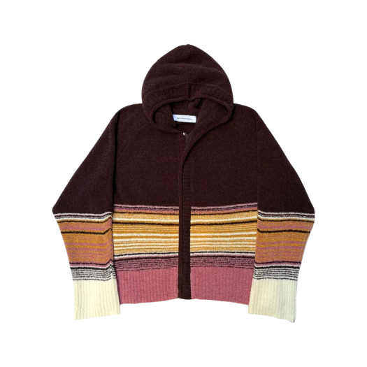 KKAW22KN02-54 Kiko Kostadinov Ketra Hoodie Maroon Rose Stripes