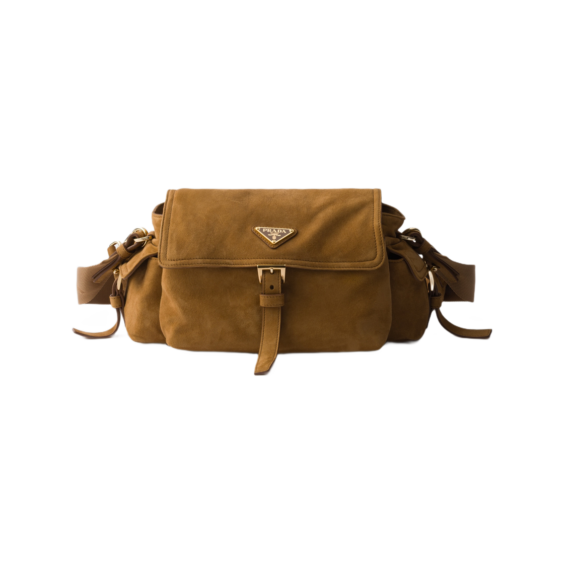 1BD394-008-F0401 Prada Explore Medium Suede Shoulder Bag Cinnamon