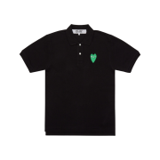 Play Comme des Garcons Green Heart Polo Shirt Black
