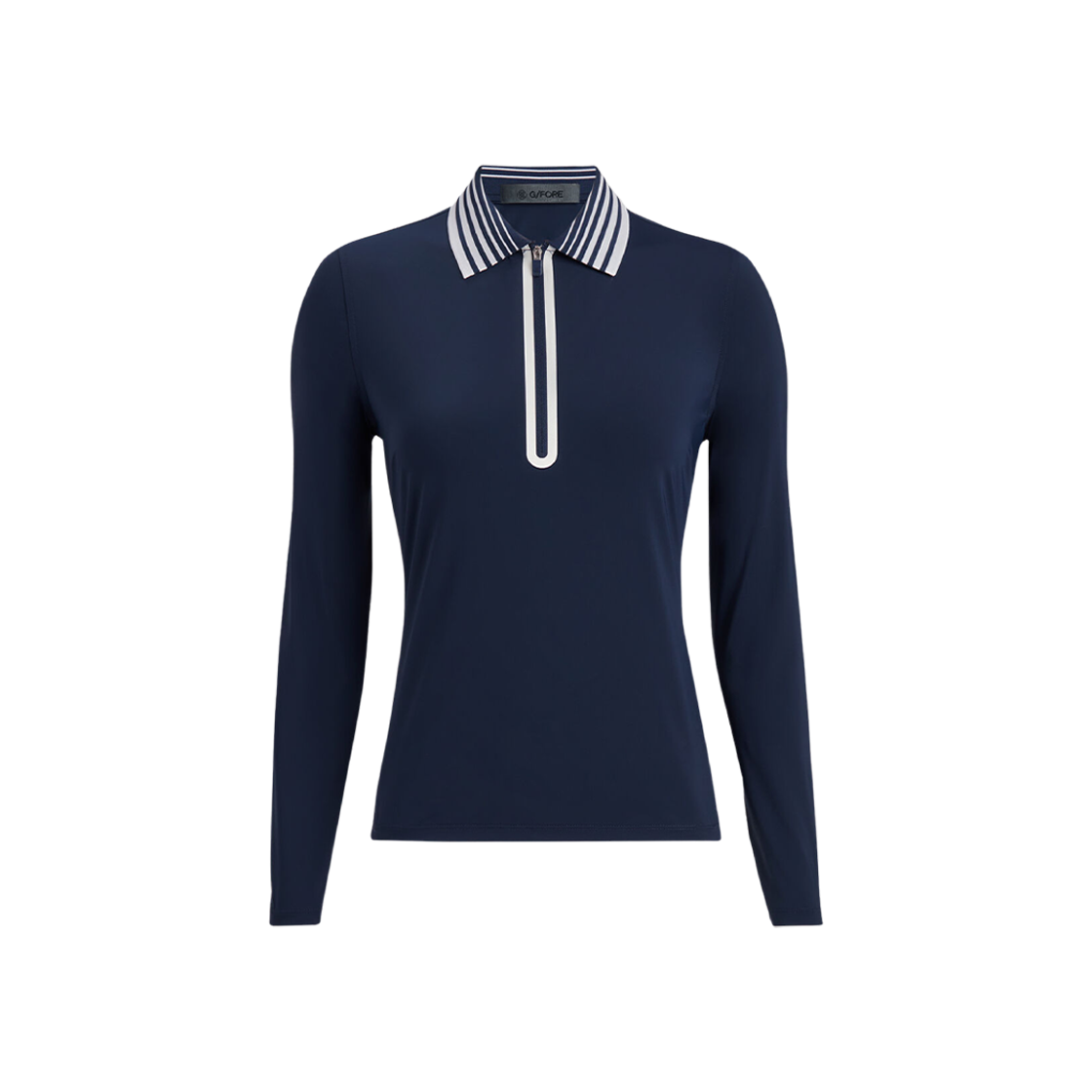 (W) 지포어 실키 테크 나일론 쿼터 집 폴로 트와일라잇((W) G/Fore Silky Tech Nylon Quarter Zip Polo Twilight)