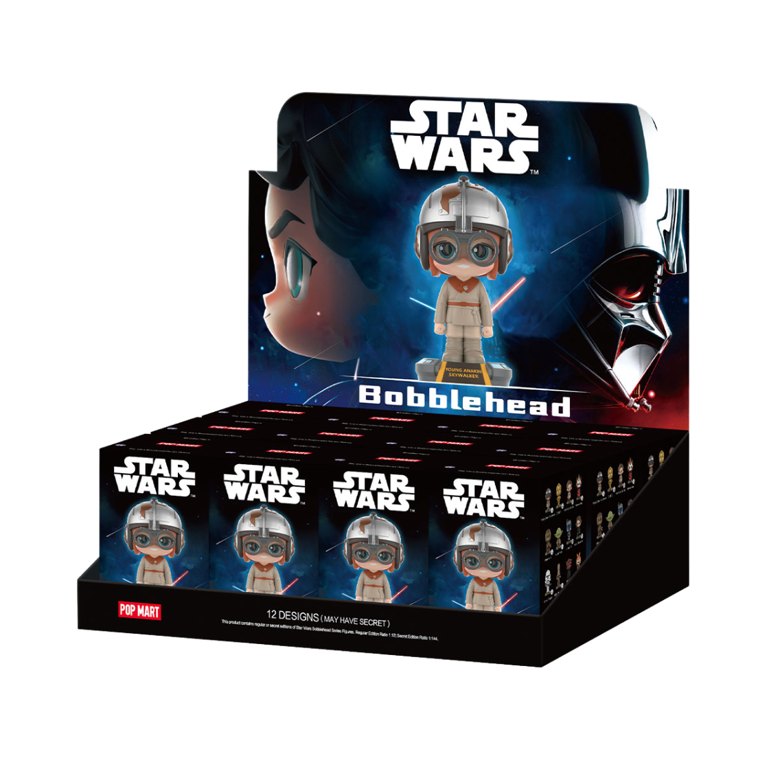 팝마트 스타워즈 바블헤드 시리즈 피규어 미개봉 랜덤박스 (12개입)(Pop Mart Star Wars Bobblehead Series Figures Sealed Case (12 Blind Boxes)) - 1