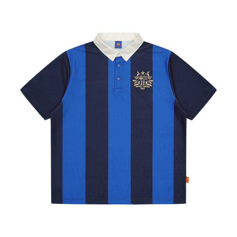 FC 바르셀로나 스트라이프 폴로 티셔츠 블루(FC Barcelona Stripe Polo Shirt Blue)