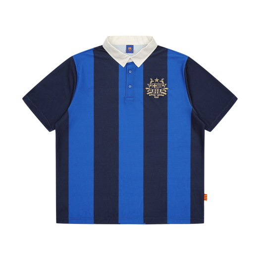 FBCFSP02 FC Barcelona Stripe Polo Shirt Blue
