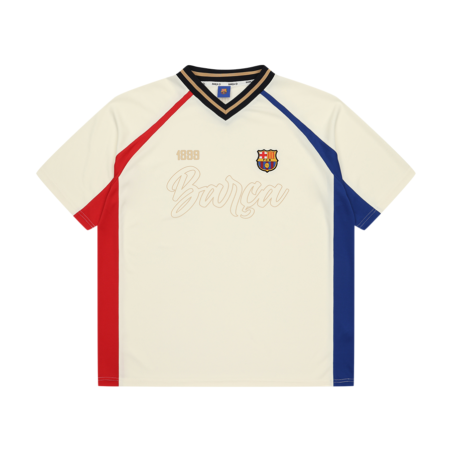 FC 바르셀로나 크레스트 숏 슬리브 저지 아이보리(FC Barcelona Crest Short Sleeve Jersey Ivory)