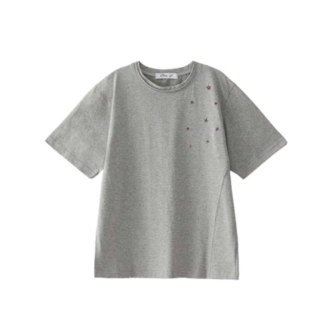 블루 선플라워 빈티지 90s 스타 크롭 반팔 티셔츠 멜란지 그레이(Blue Sunflower Bluesf Vintage 90s Star Crop Tee Melange Grey)