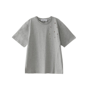 Blue Sunflower Bluesf Vintage 90s Star Crop Tee Melange Grey