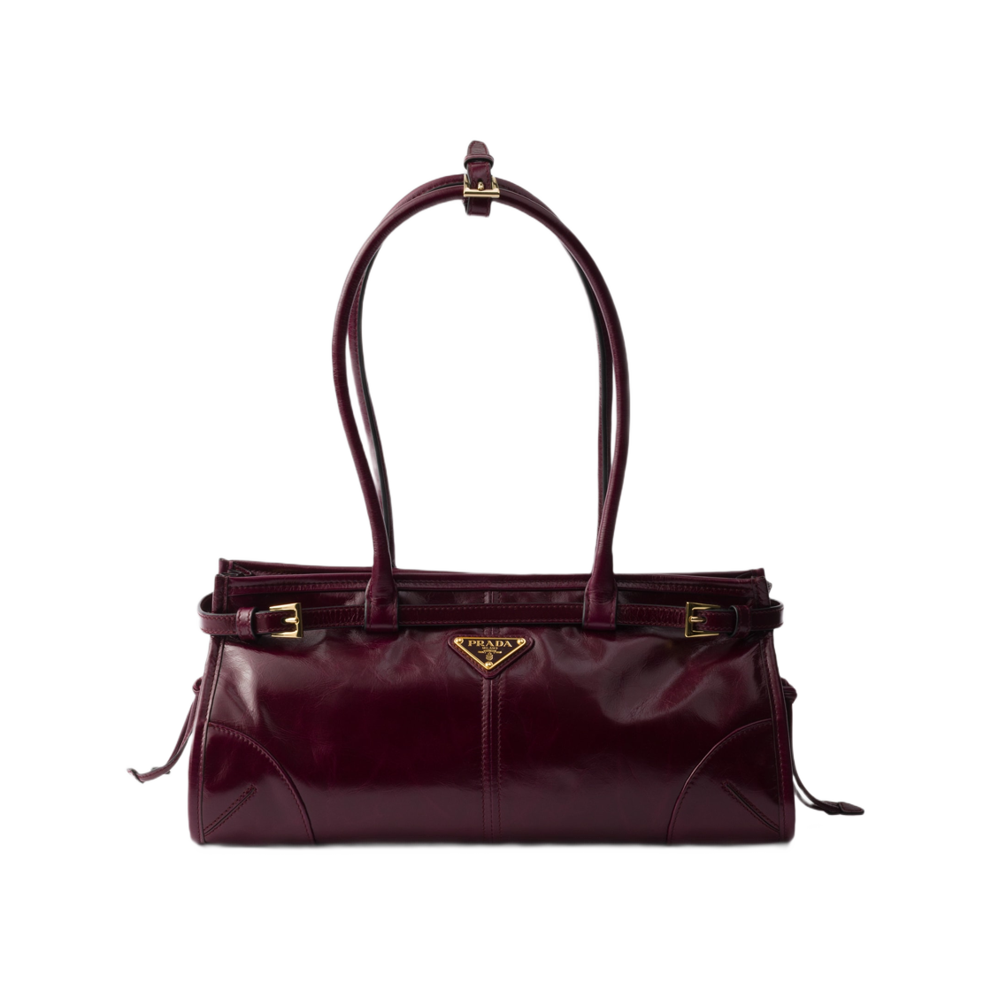 1BA426-2CYR-F0LV7 Prada Bonnie Medium Leather Handbag Burgundy