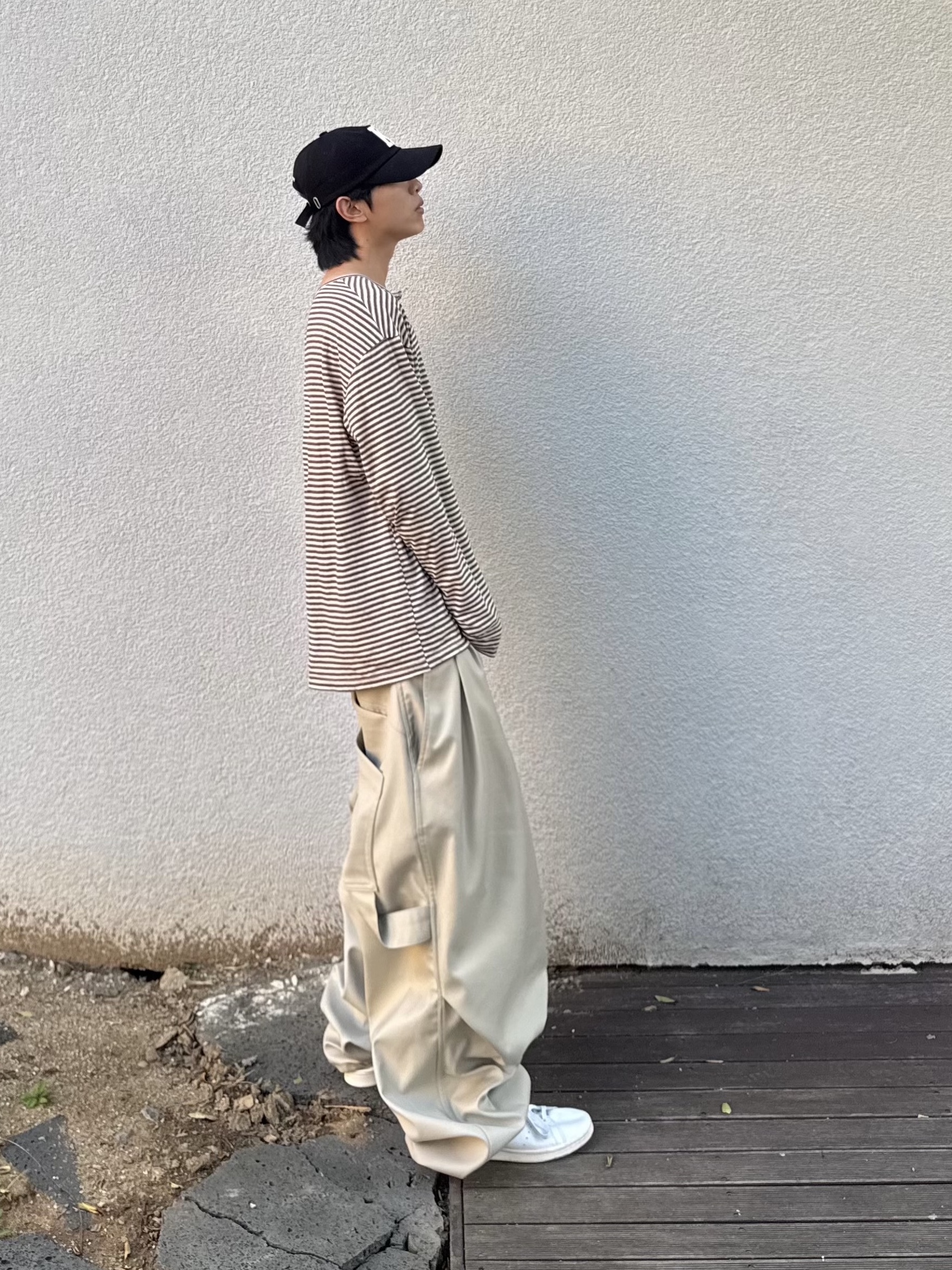 [KREAM 단독] Kamien x KOIN SEOUL K Logo Ball Cap Black, [예약 배송] Kamien x KOIN SEOUL 247 All Day Slacks Beige 착용 스타일 - 3