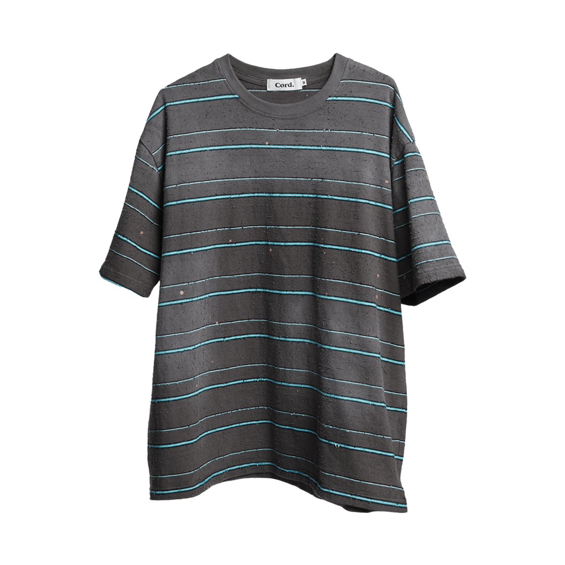 CDSMADST06CC Cord Artifact Damaged Stripe T-Shirts Charcoal