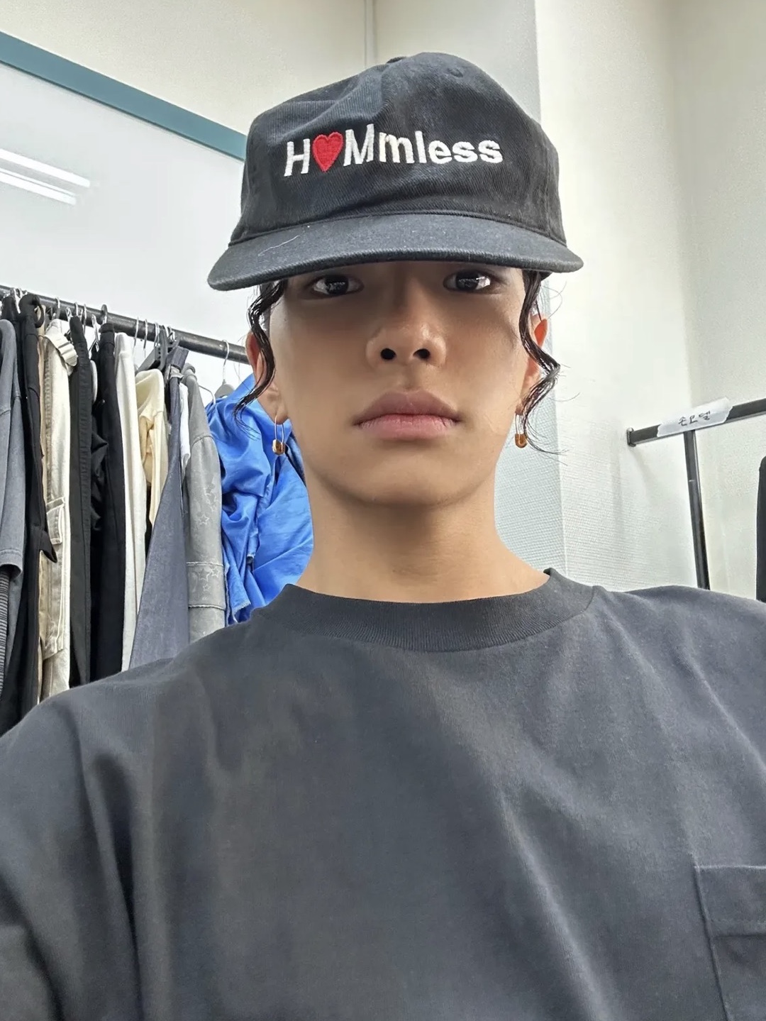 Hommless 5 Panel Cap Black 착용 스타일