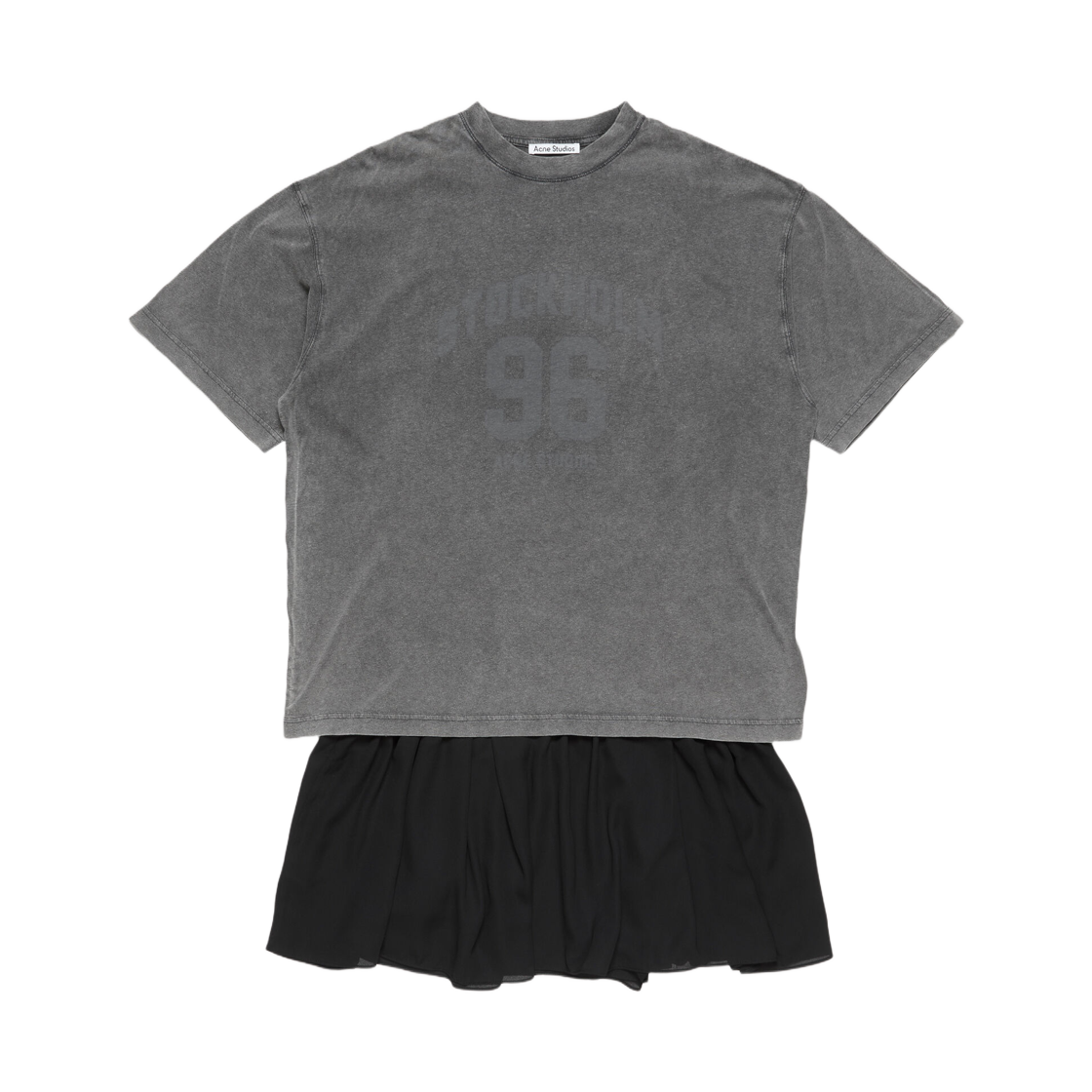 (W) 아크네 스튜디오 티셔츠 드레스 앤트러사이트 블랙((W) Acne Studios T-Shirt Dress Anthracite Black) - 1