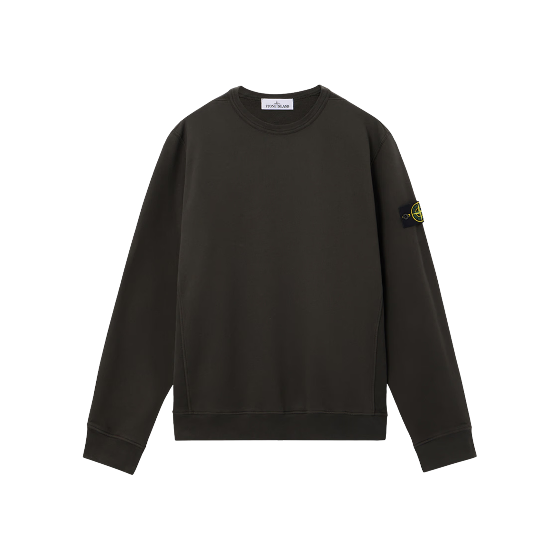 K2S1561000-28S0A20-V0062 Stone Island 6100028 Brushed Organic Cotton Fleece Regular Fit Crewneck Sweatshirt with Ribbed Inserts Lead Grey - 25FW