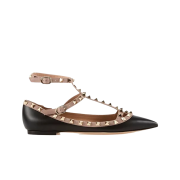 (W) Valentino Casual Single Flat Shoes Black Poudre
