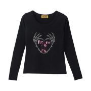 (W) Hysteric Glamour Skeleton Hands Chibi T-Shirt Black