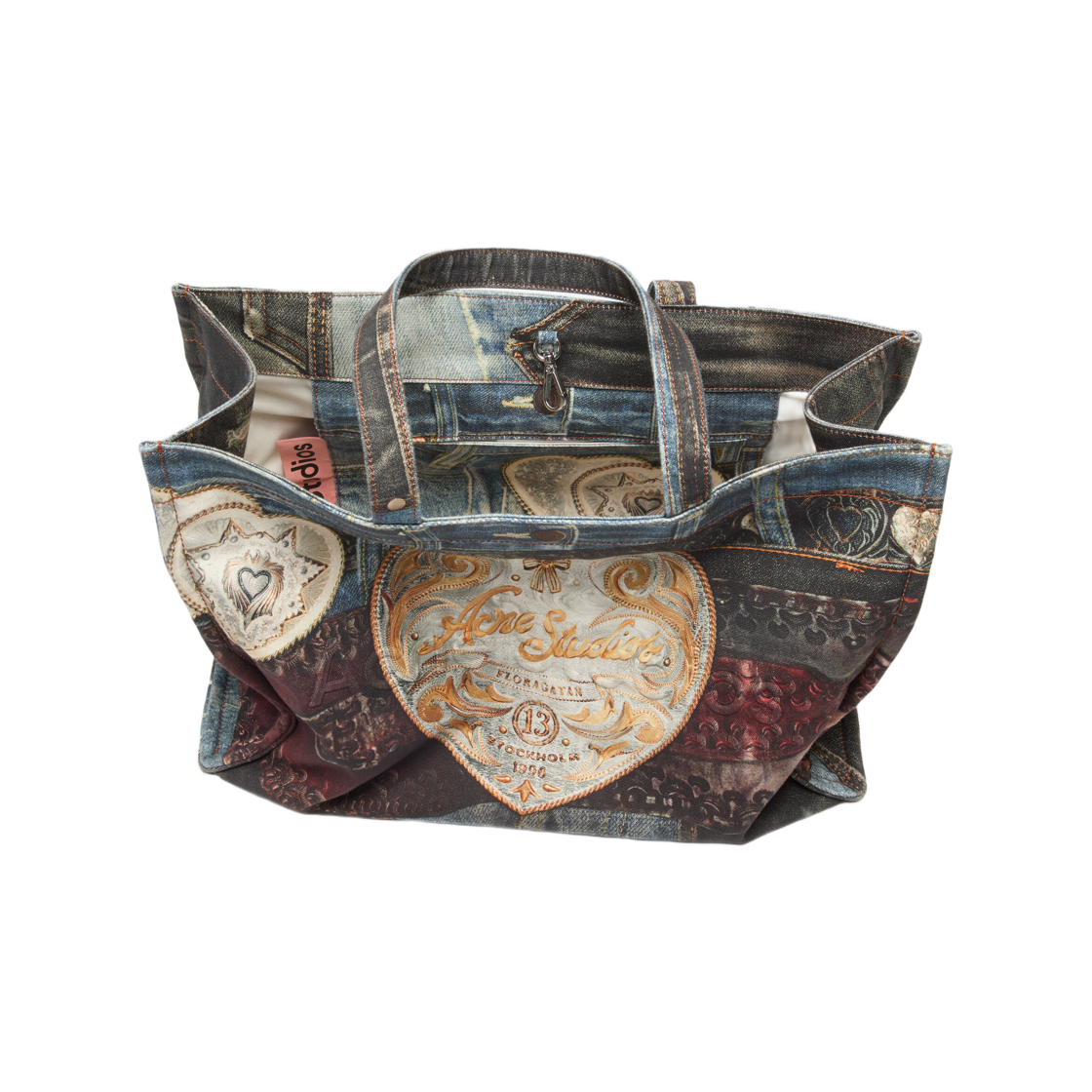 아크네 스튜디오 로고 숄더 토트백 블루 블랙(Acne Studios Logo Shoulder Tote Bag Blue Black) - 2