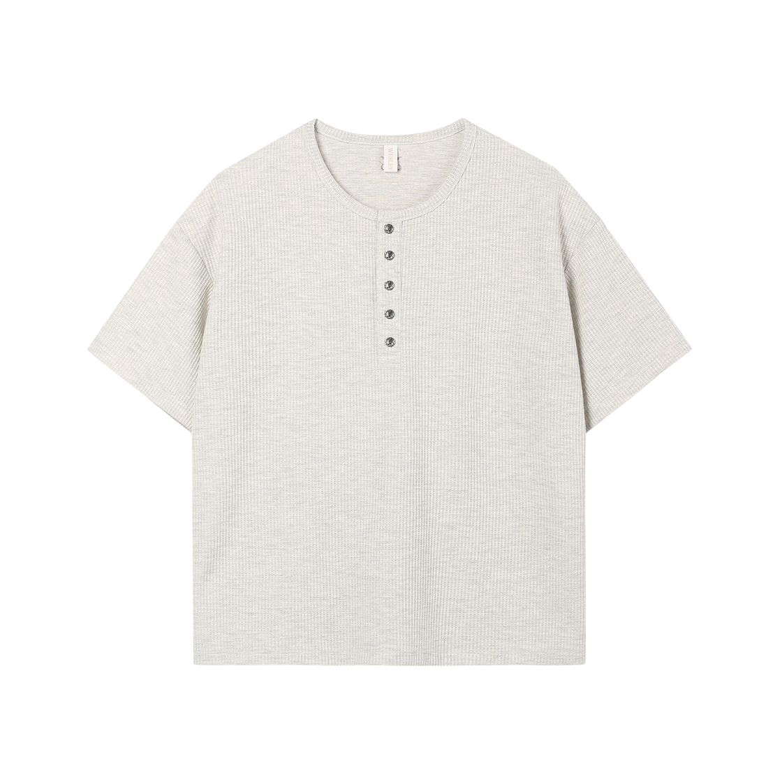 WH5B1R3500GRY WESLEY HYUSTON W Metal Button Henley Neck Knit Grey