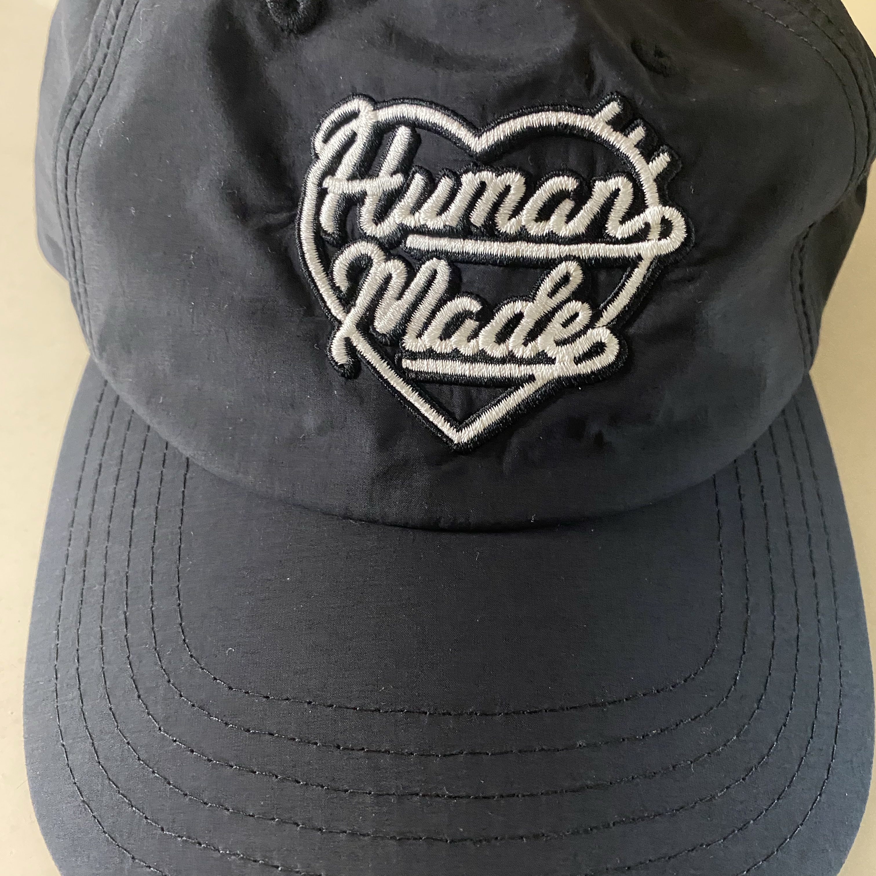 Human Made 5 Panel Nylon Cap Black 착용 스타일 - 1
