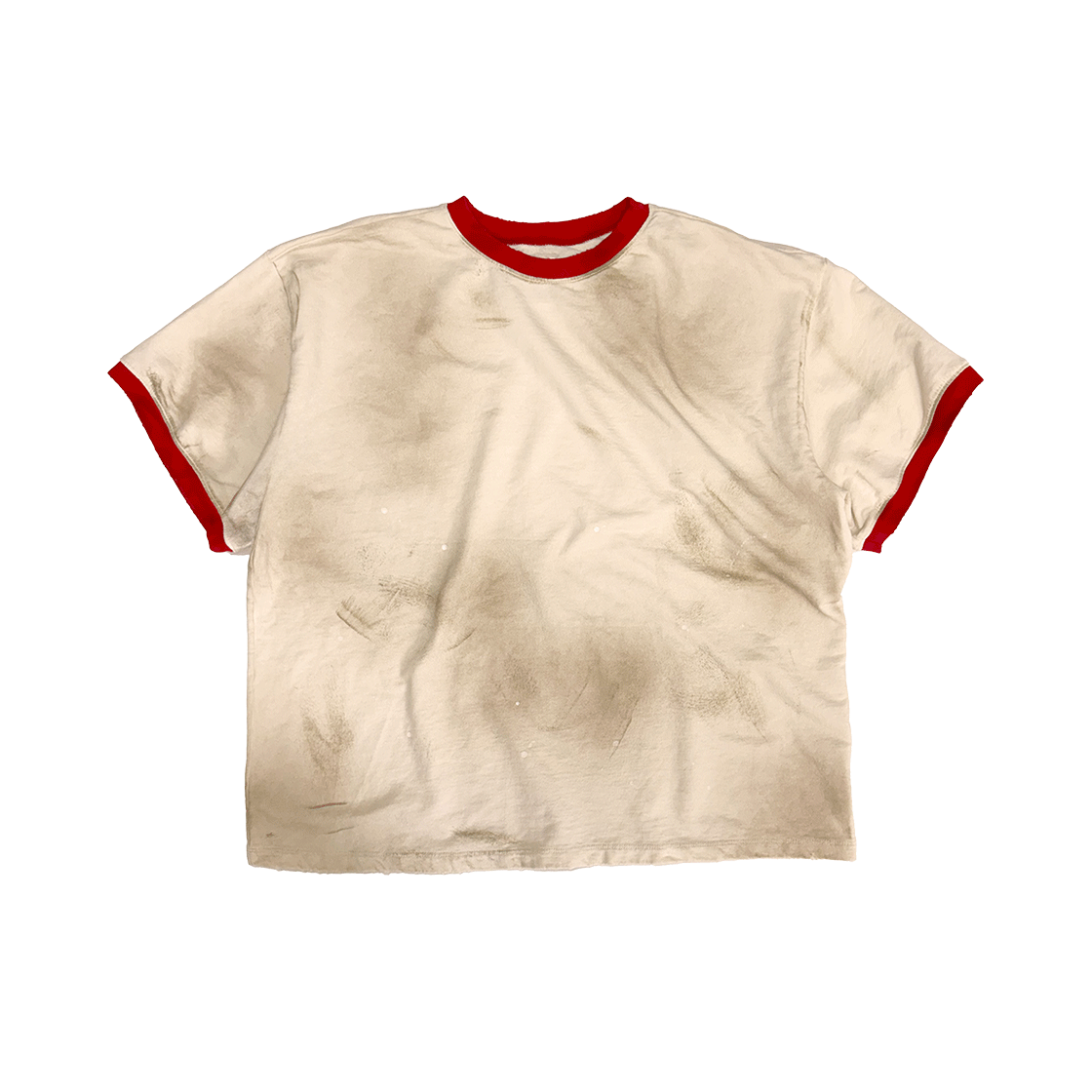 홈리스 디스트레스 링거 티 레드(Hommless Distressed Ringer Tee Red)