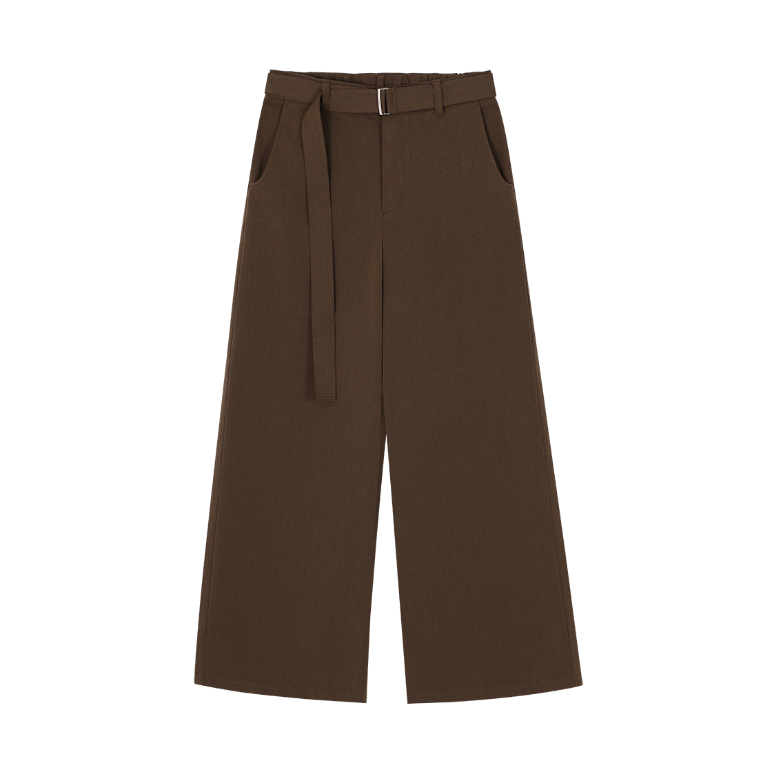 SH5PT504BR Songzio Homme Belted Flare Pants Brown