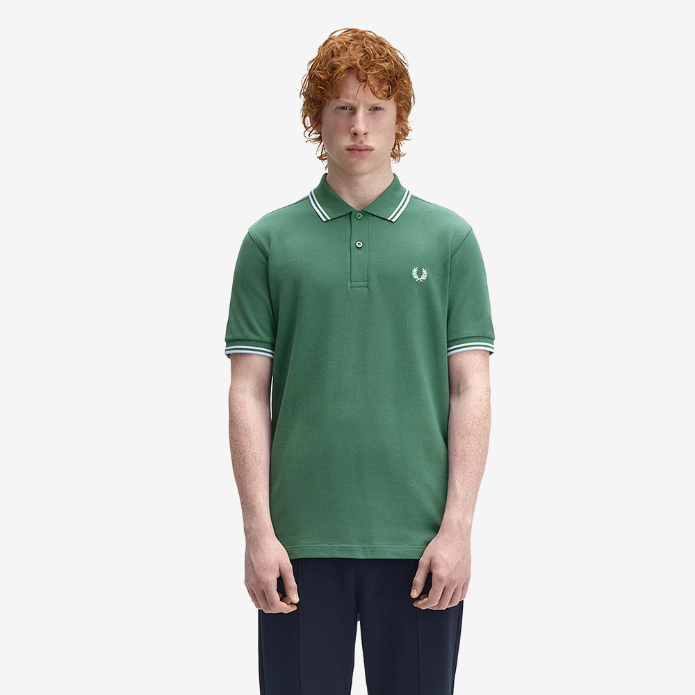 프레드페리 M3600 트윈 팁 프레드페리 셔츠 스포츠그린 트랙블루(Fred Perry M3600 Twin Tipped Fred Perry Shirt Sport Green Track Blue) - 2