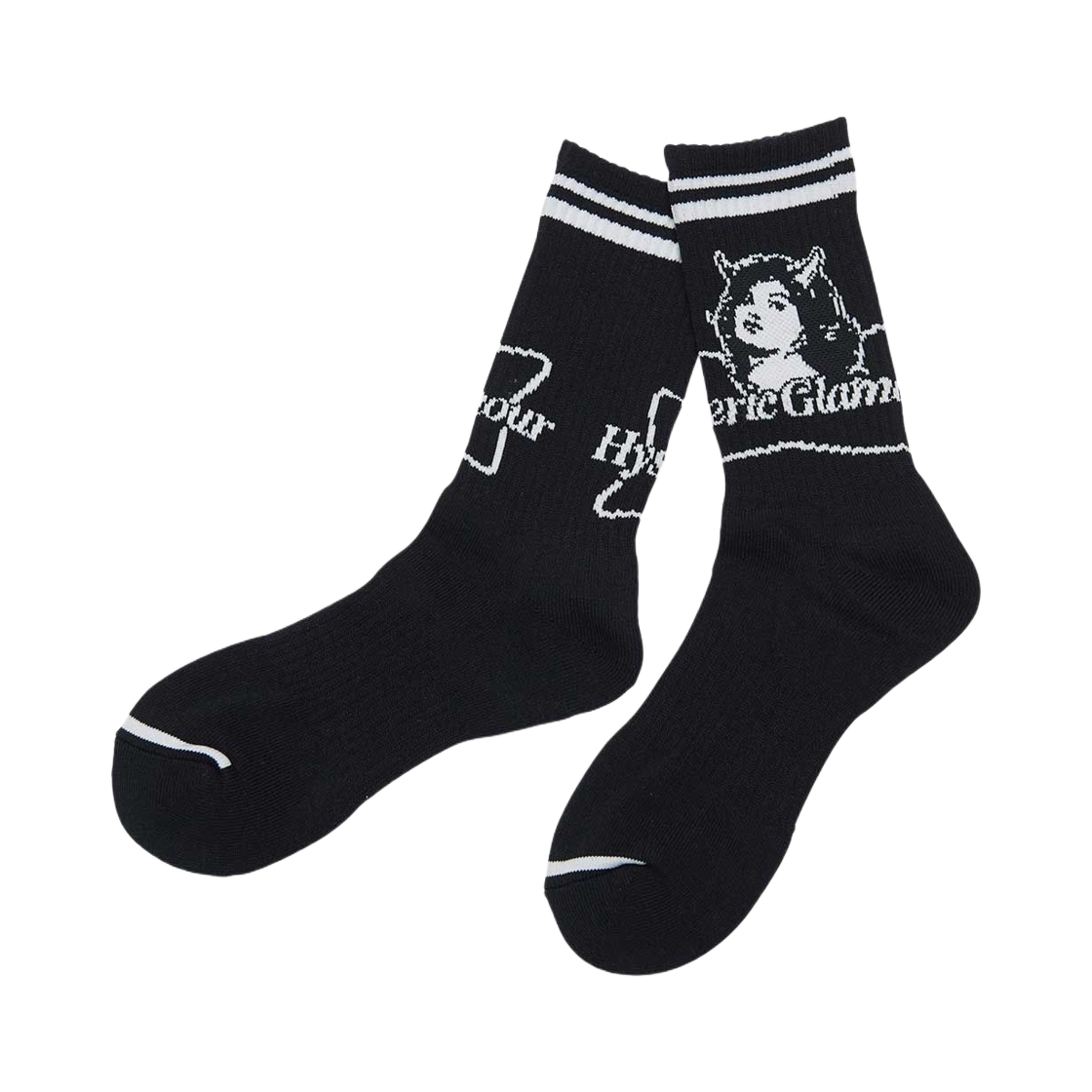 히스테릭 글래머 투톤 데빌 우먼 스포츠 삭스 블랙(Hysteric Glamour 2Tone Devil Woman Sports Socks Black) - 1