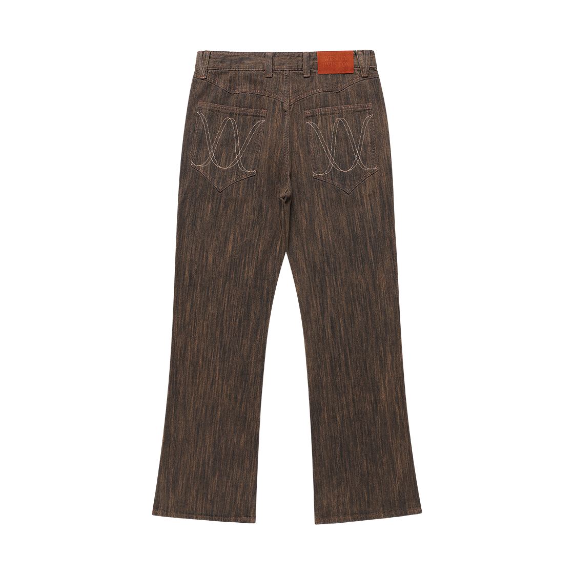 웨슬리휴스턴 하쉬 다잉 슬럽 데님 팬츠 브라운(WESLEY HYUSTON Harsh Dyeing Slub Denim Pants Brown) - 2