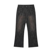 WESLEY HYUSTON Harsh Dyeing Slub Denim Pants Black