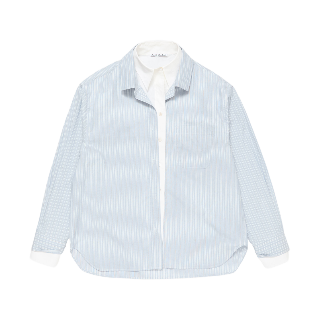 (W) 아크네 스튜디오 레이어드 버튼업 셔츠 블루 화이트((W) Acne Studios Layered Button Up Shirt Blue White) - 1