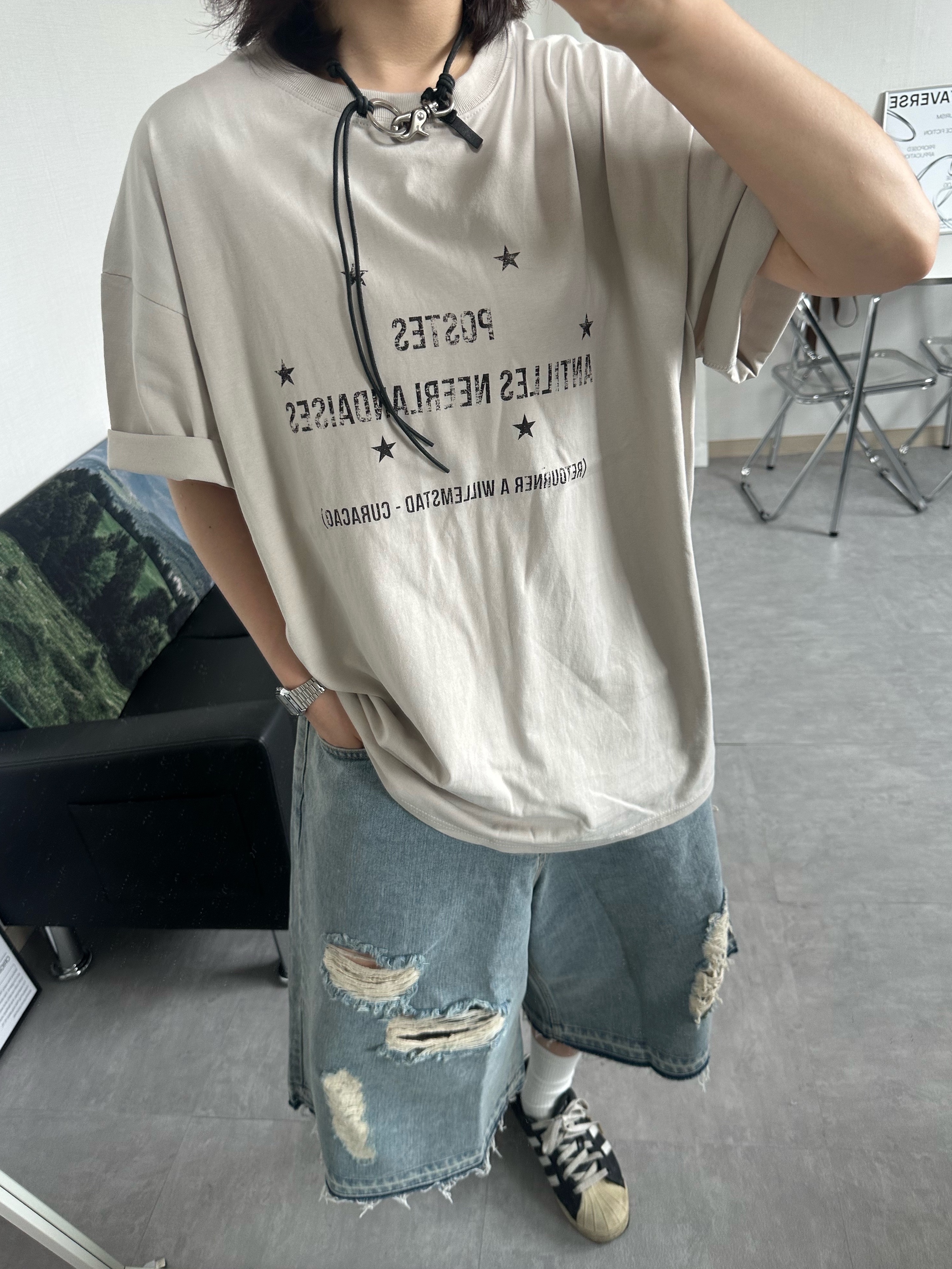 Our Legacy Ladon Leather Keychain Black, Adidas Superstar Premium Black White 착용 스타일 - 1