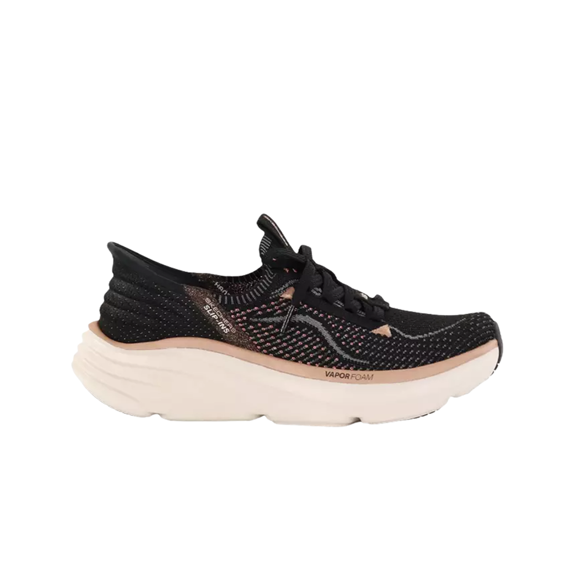150584-BKRG (W) Skechers D'Lux Vapor Slip Ins Black Rose Gold