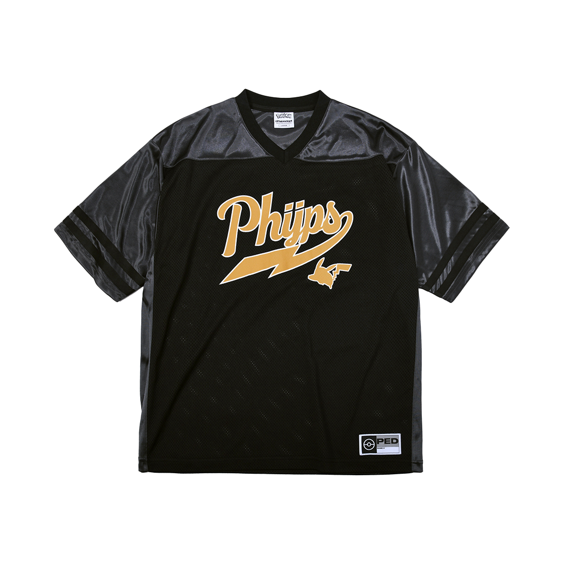 PFM1SS307CBK Phyps Dept Poketmonster Star Tail Mesh Short Sleeve Black