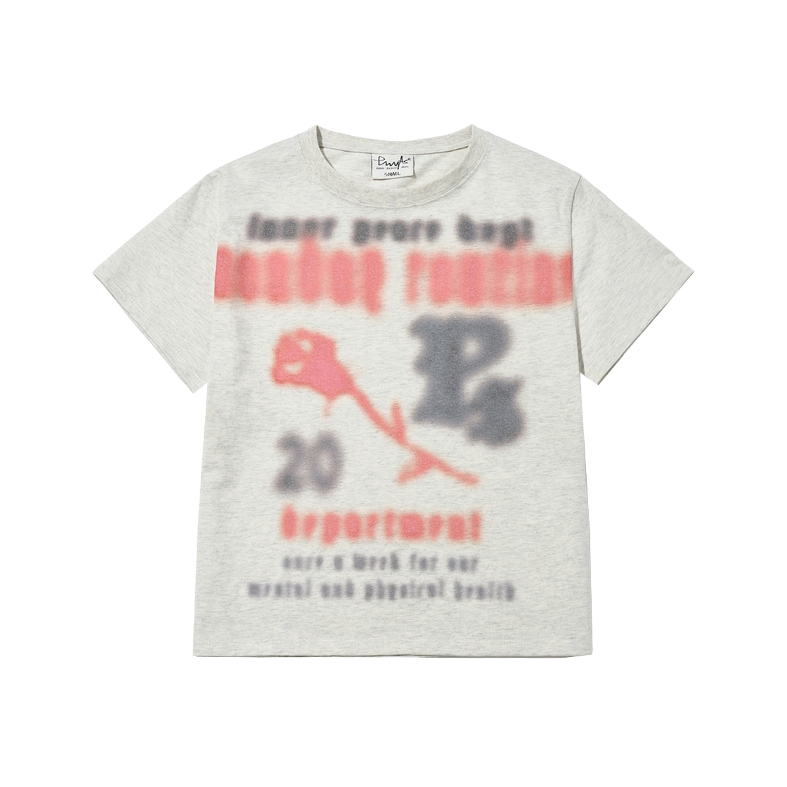 피지컬 디파트먼트 우먼즈 블러 타이포 반팔티셔츠 오트밀(Phyps Dept Women's Blur Typo T-shirt Oatmeal)
