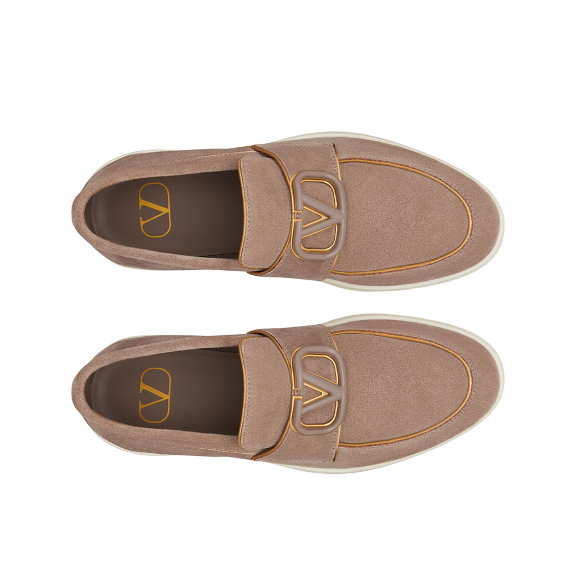 (W) 발렌티노 레저 플로우 스플릿 레더 로퍼 클레이 앤티크 브래스((W) Valentino Leisure Flows Split Leather Loafers Clay Antique Brass) - 2
