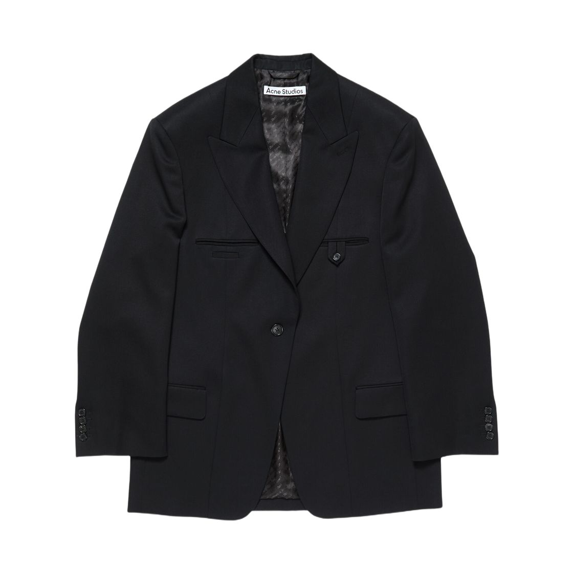 (W) 아크네 스튜디오 싱글 브레스티드 수트 자켓 블랙((W) Acne Studios Single Breasted Suit Jacket Black) - 1