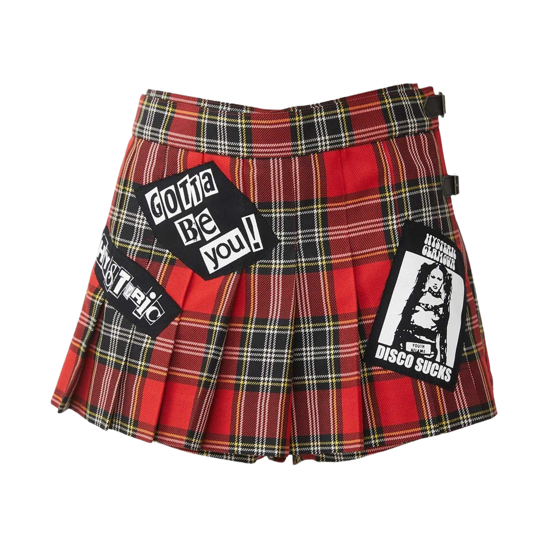 (W) 히스테릭 글래머 디스코 썩스 플리츠 쇼츠 레드((W) Hysteric Glamour Disco Sucks Pleated Shorts Red) - 1