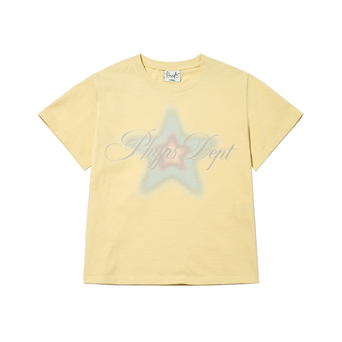 피지컬 디파트먼트 우먼즈 스타 스프레이 반팔티셔츠 옐로우