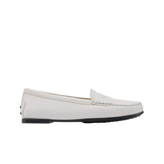 (W) Tod's City Gommino Suede Driving Shoes White