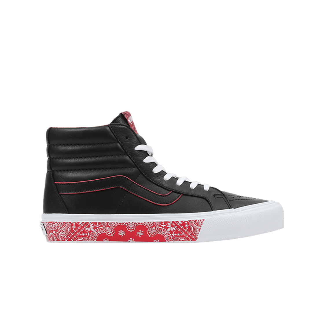 반스 스케이트 하이 리이슈 반다나 레이싱 레드 블랙